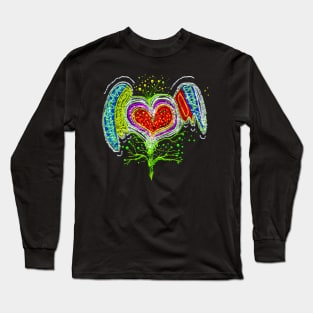 Abstraction #004 Flower-Heart Long Sleeve T-Shirt